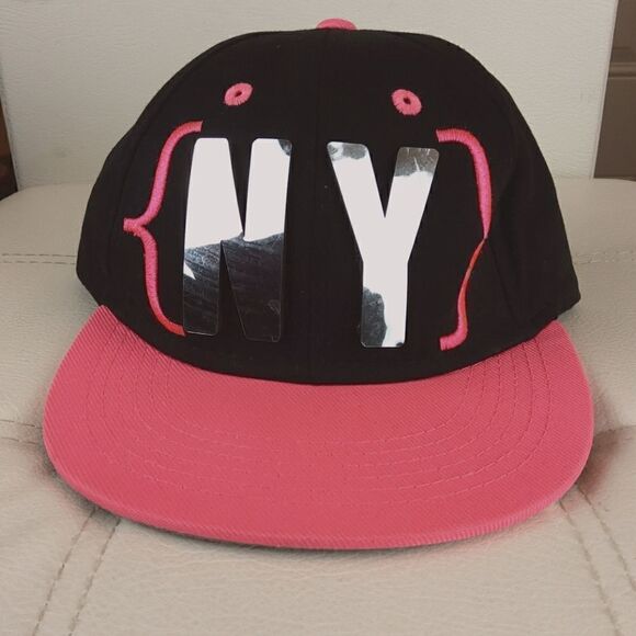 (3/$20) KBETHOS black and neon pink New York cap - Picture 1 of 7